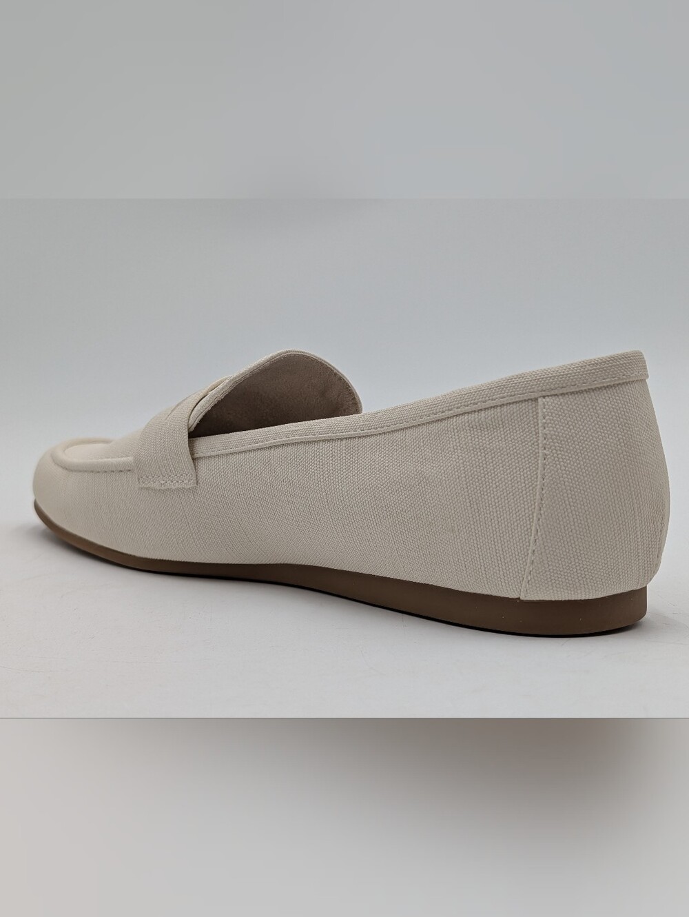Kensie Womens Sz 10 EU 41 Yelena Canvas Penny Loafer Flat Slip-On Cream Shoe - Picture 5 of 17